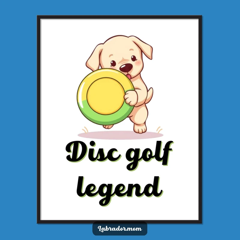 Funny Labrador Puppy Frisbee Wall Art: Energetic & Cheerful Decor