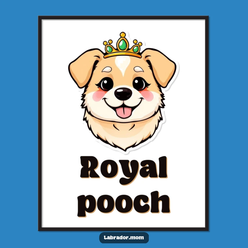 Funny Royal Dog Tiara Art Print: Adorn Your Walls with Canine Majesty