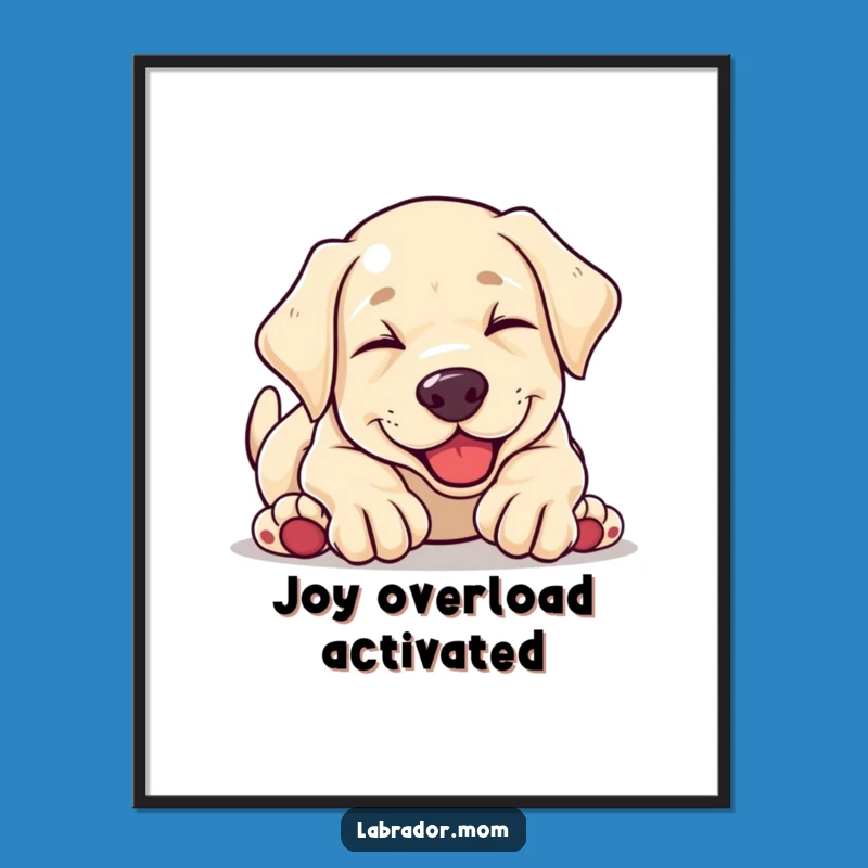Funny Kawaii Labrador Puppy Tumbling Poster - Joyful Wall Art Decor