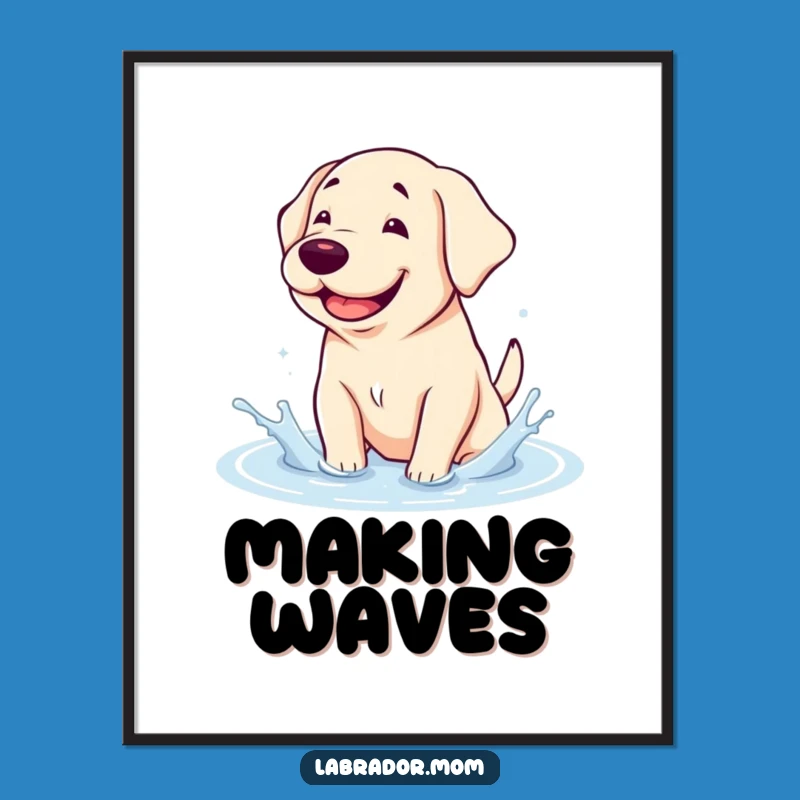 Funny Kawaii Lab Poster: Whimsical Dog Wall Art, Perfect Funny Gift!