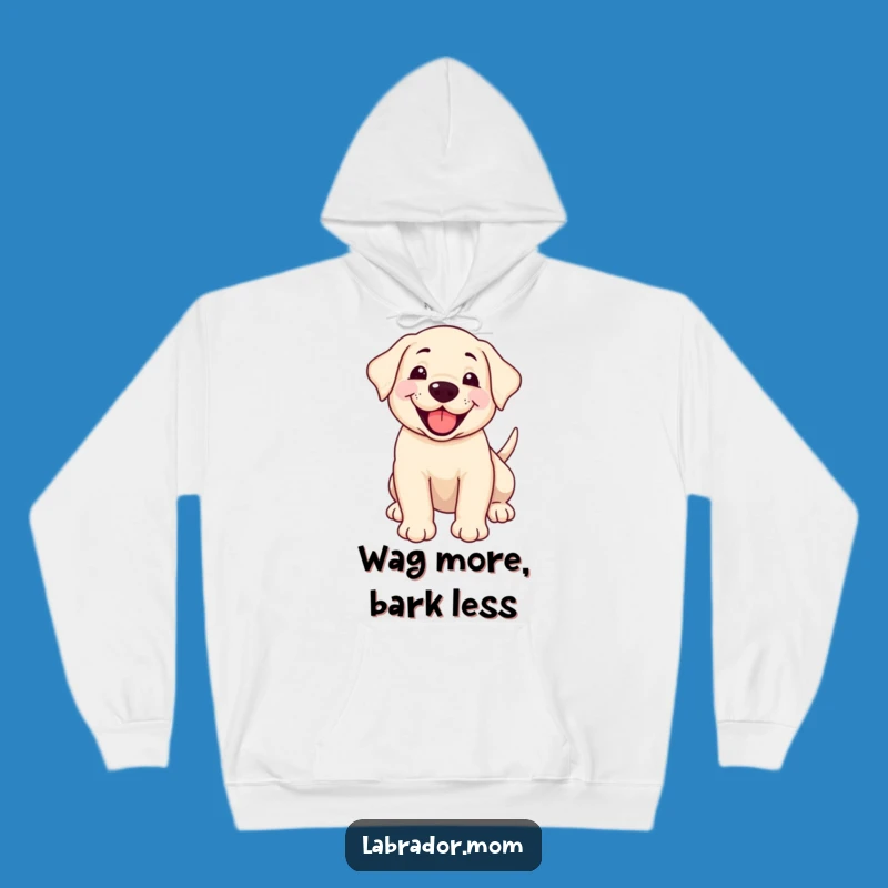 Cozy Funny Happy Labrador Cub Hoodie - Wagging Tail Warmth, Perfect Gift!