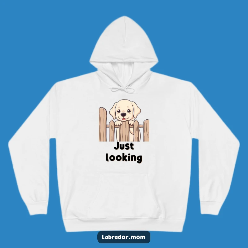 Cozy Funny Kawaii Labrador Peeking Hoodie - Warm & Curious
