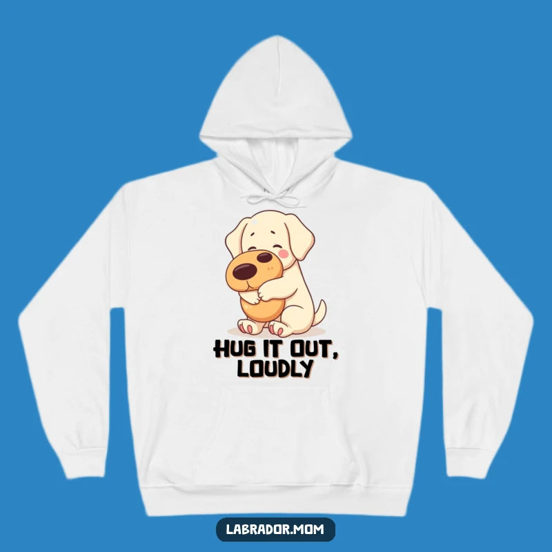 Funny Kawaii Labrador Hoodie: Cuddling Squeaky Toy, Cozy Dog Lover Gift