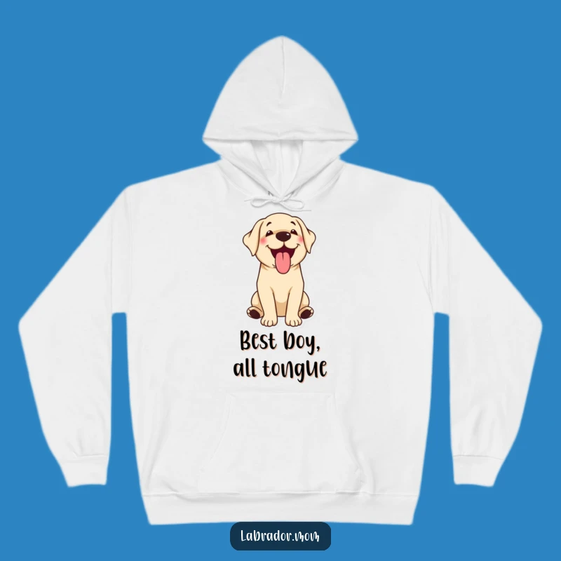 Funny Kawaii Labrador Hoodie: Happy Panting Tongue Out, Cozy Dog Gift