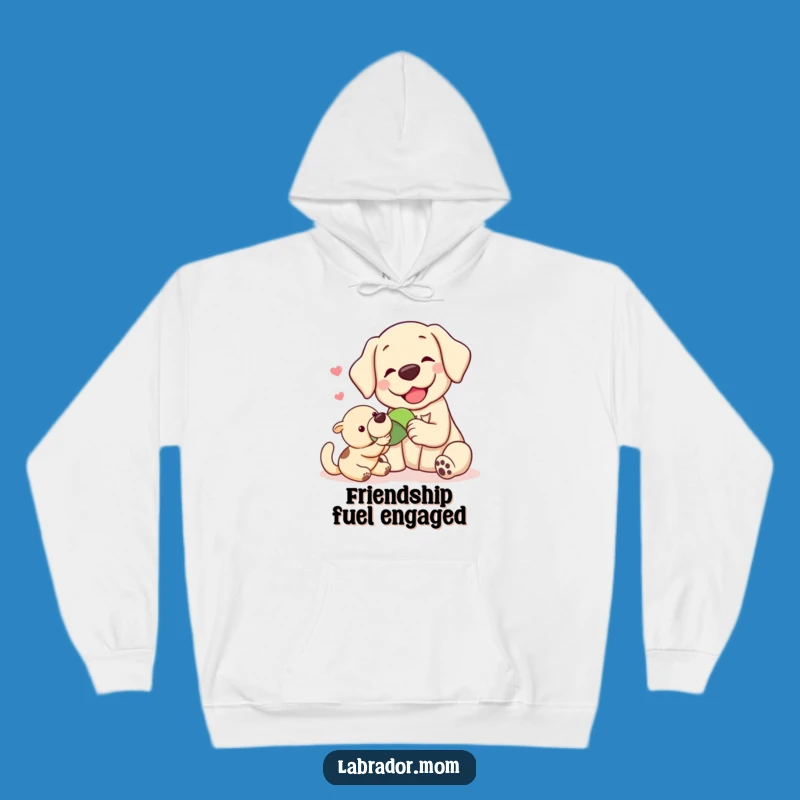 Funny Kawaii Labrador Sharing Hoodie: Cozy Comfort & Hilarious Friendship Gift for Dog Lovers!