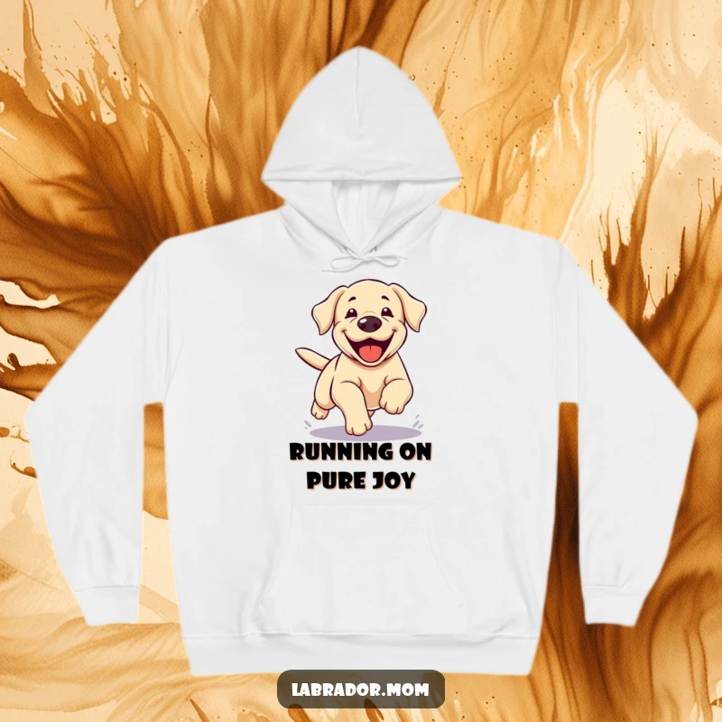 Funny Kawaii Labrador Hoodie, a cute lab is depicted in a blur of motion during a zoomie, symbolizing boundless energy and happiness