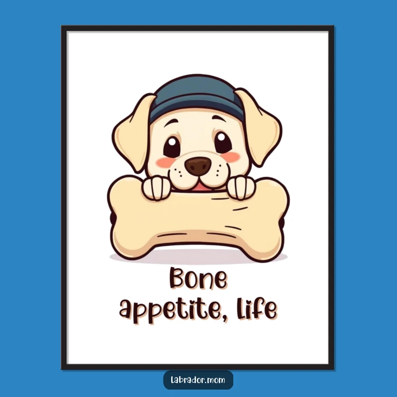 Labrador Bone Art Free Printable - Funny Dog Downloadable Decor