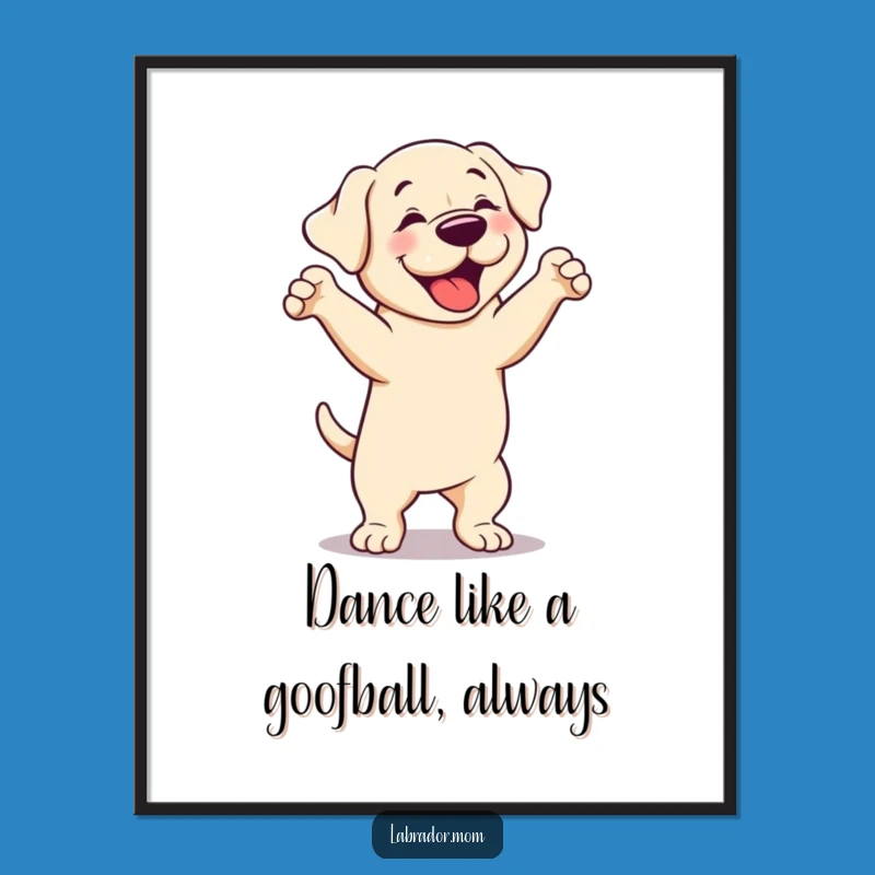 Free Printable Funny Wall Art: Labrador's Silly Dance Moves, Playful Downloadable Decor