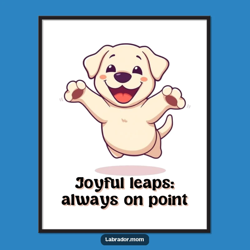 Free Printable Labrador Leap Art: Funny Dog Wall Decor Downloadable for Happy Homes