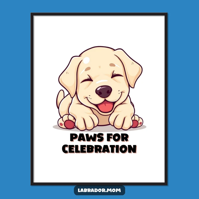 Free Printable Wall Art: Kawaii Labrador Puppy Tumbling, Hilarious Downloadable Art for Dog Lovers