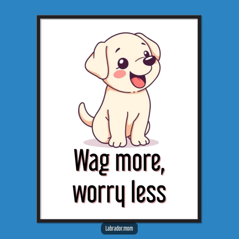 Free Printable Wall Art: Kawaii Labrador Tail Wag, Hilarious Dog Decor Downloadable