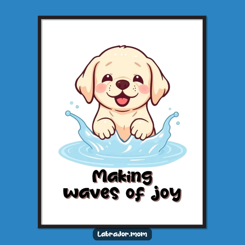 Funny Free Printable Wall Art: Kawaii Lab Water Splash - Playful Downloadable Decor