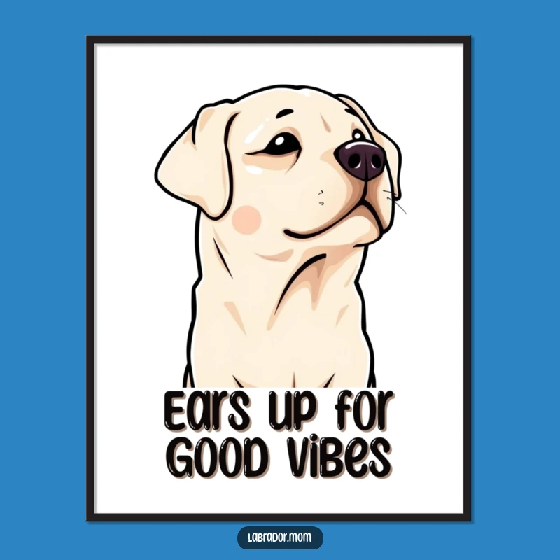Funny Free Printable Wall Art: Kawaii Labrador Head Tilt, Cute Doge Listening Humor, Downloadable Art