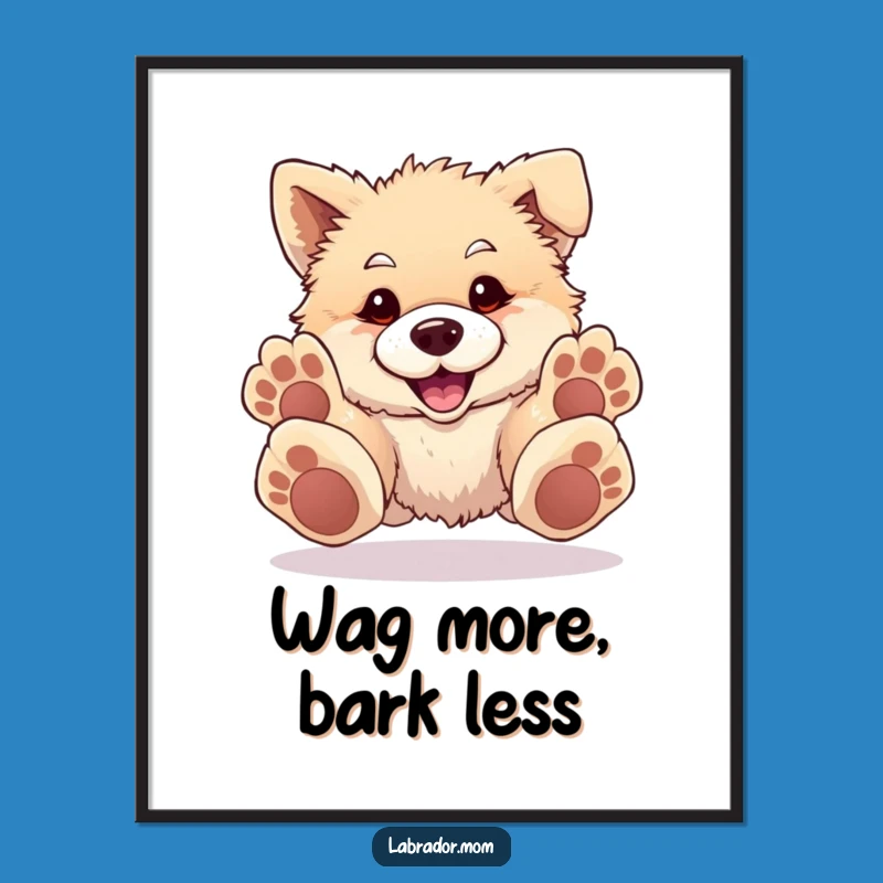 Funny Free Printable Wall Art: Oversized Paws Dog Pouncing, Hilarious Downloadable Home Decor