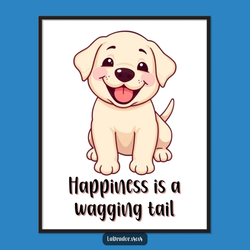 Joyful Free Printable Wall Art: Happy Labrador Pup Panting Art Download
