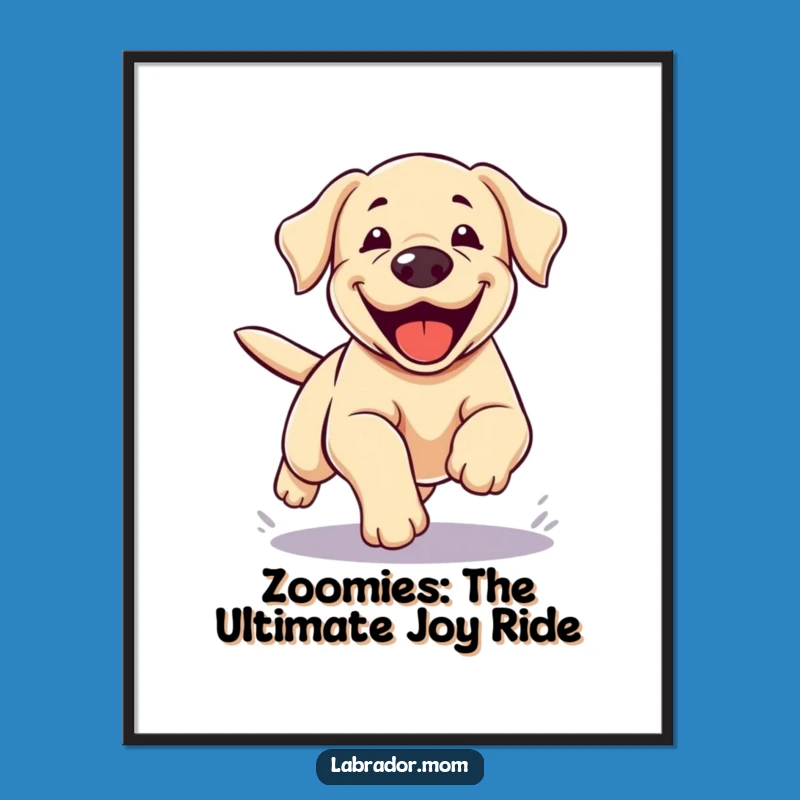 Free Printable Wall Art: Kawaii Lab Zoomie Funny Dog Decor