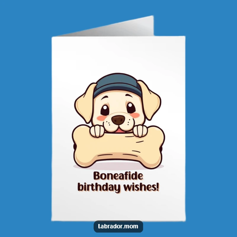 Bone Loving Labrador Birthday Card Free Printable - Funny Dog Downloadable Gift