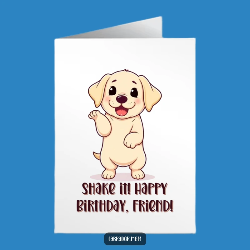 Free Printable Birthday Card: Kawaii Labrador Dancing, Funny Downloadable Birthday Cheer
