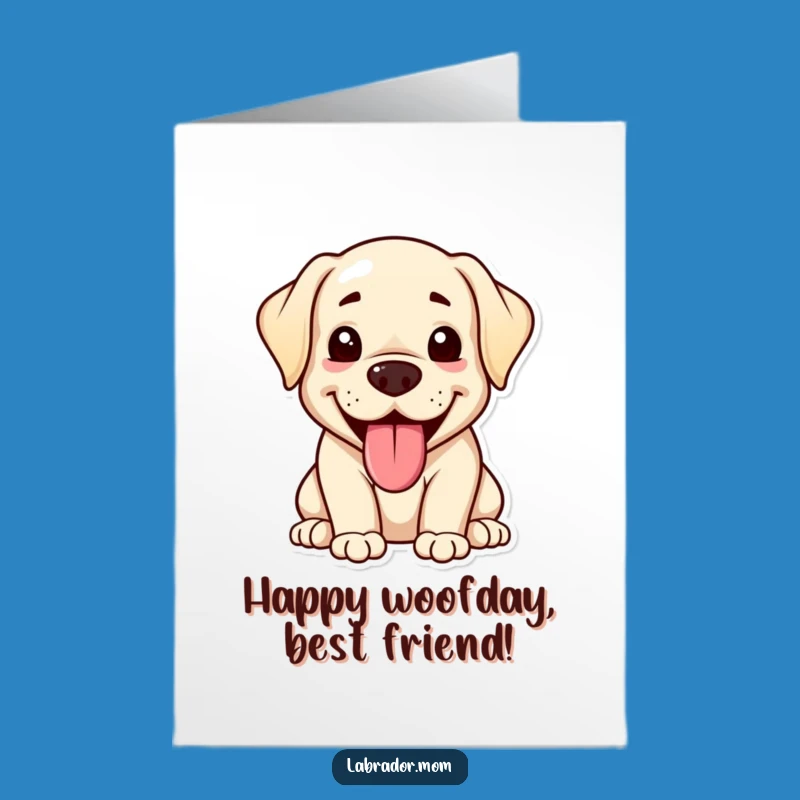 Free Printable Kawaii Labrador Birthday Card: Happy Pup - Funny Downloadable Gift!