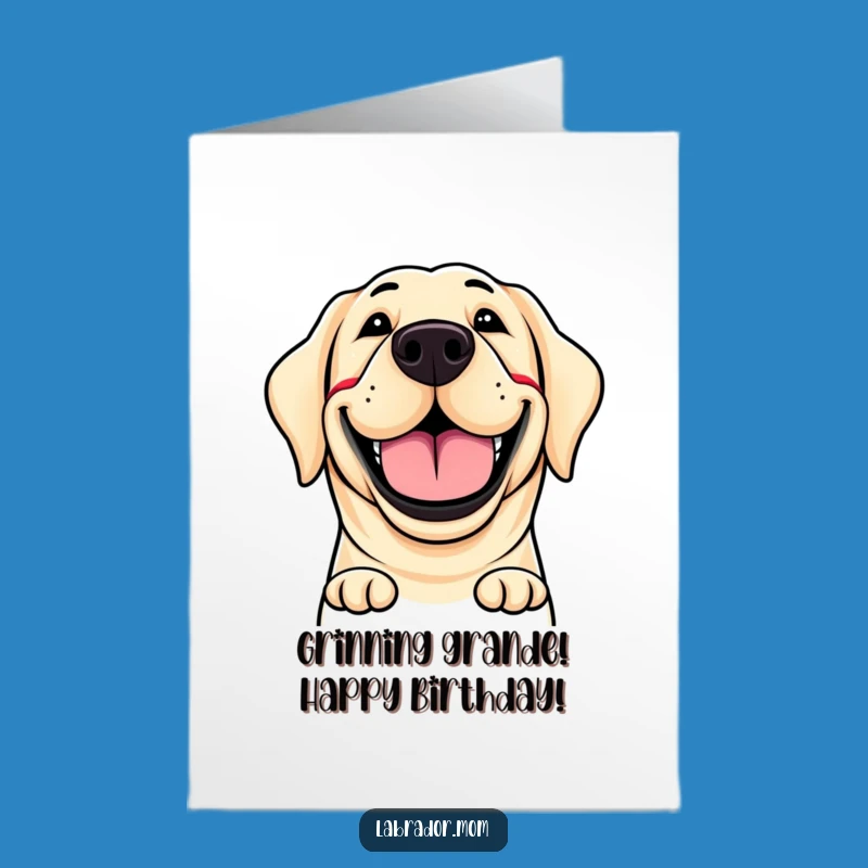 Free Printable Birthday Card: Happy Grin Labrador, Funny Dog Downloadable Gift!