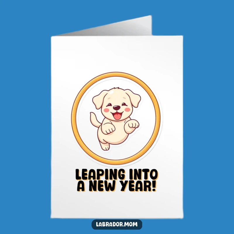 Free Printable Birthday Card: Kawaii Lab Leaping - Energetic Downloadable Gift