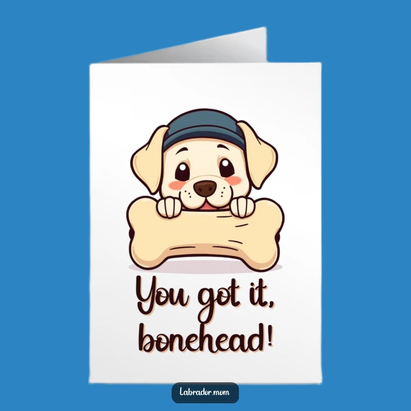 Labrador Bone Congrats Card Free Printable - Funny Dog Downloadable Gift
