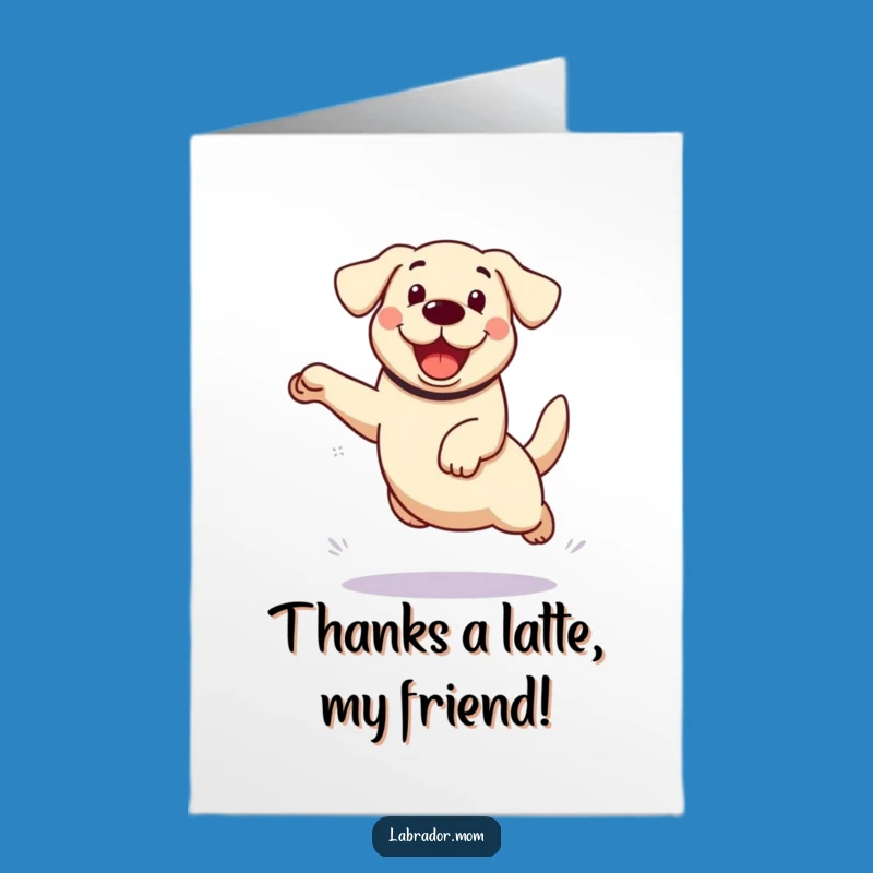 Free Printable Funny Labrador Thank You Card: Energetic Dog Leap, Downloadable Gratitude