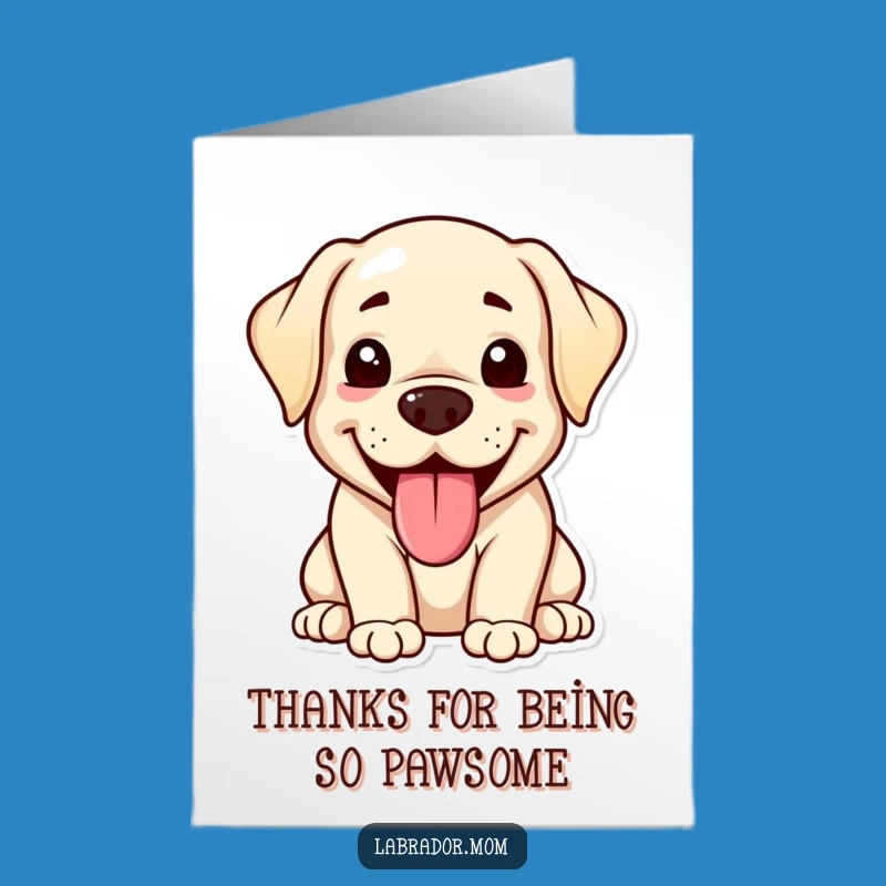 Free Printable Kawaii Labrador Thank You Card: Grateful Woof - Funny Downloadable Gift!