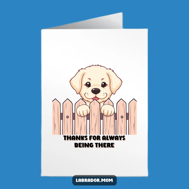 Free Printable Thank You Card - Labrador Pup Over Fence, Grateful DIY Gift