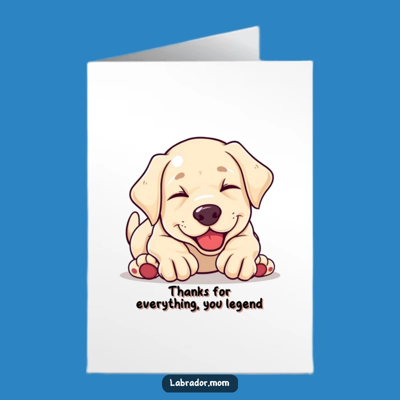 Free Printable Thank You Card: Kawaii Labrador Puppy Tumbling, Express Gratitude Hilariously