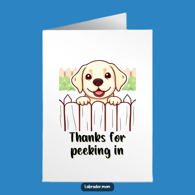 Free Printable Kawaii Dog Thank You Card: Playful Labrador Peek Gratitude Downloadable Gift