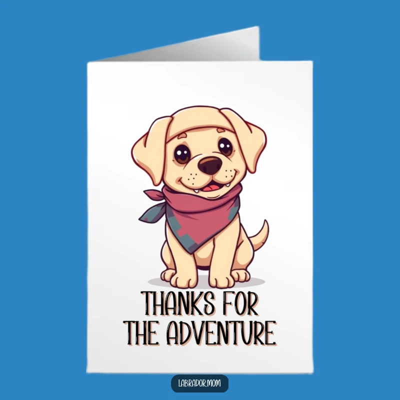 Free Printable Thank You Card: Adventurous Labrador Expressing Gratitude, Fun Downloadable Gift