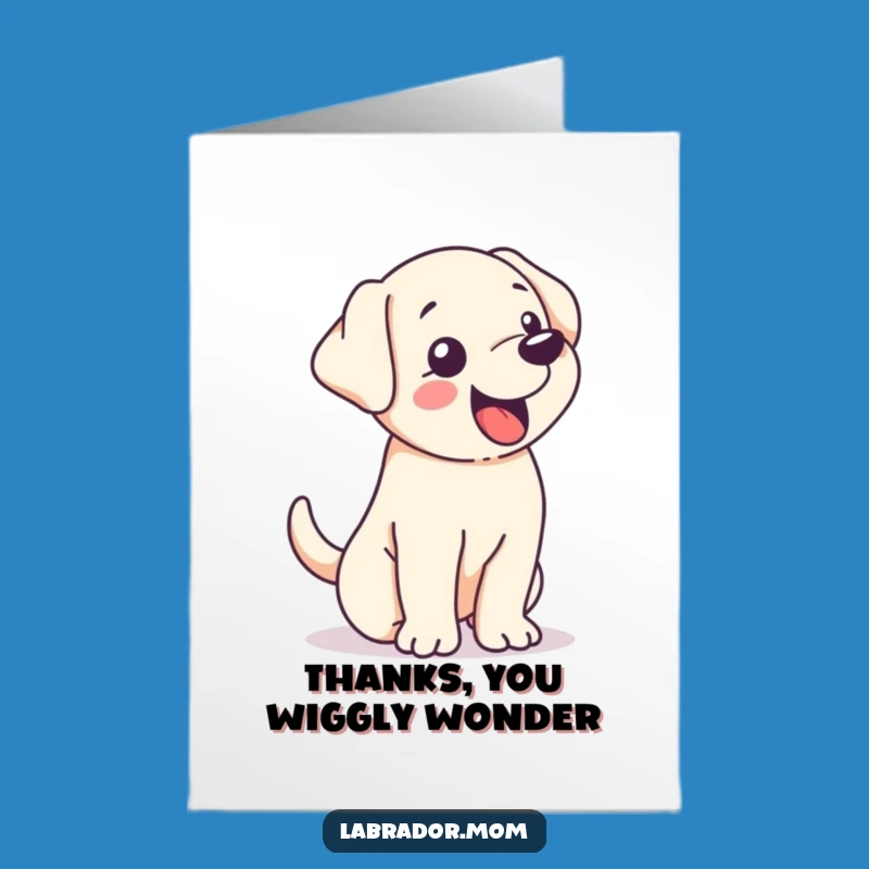 Free Printable Thank You Card: Kawaii Labrador Tail Wag, Funny Gratitude Downloadable
