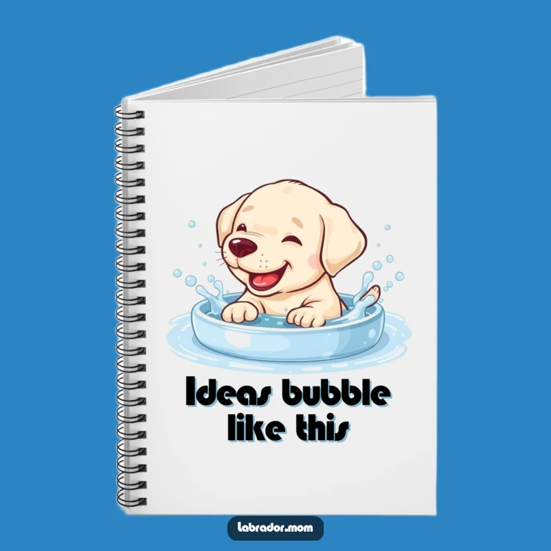 Funny Giggling Labrador Cub Notebook - Splashing Ideas, Perfect Journal Gift!