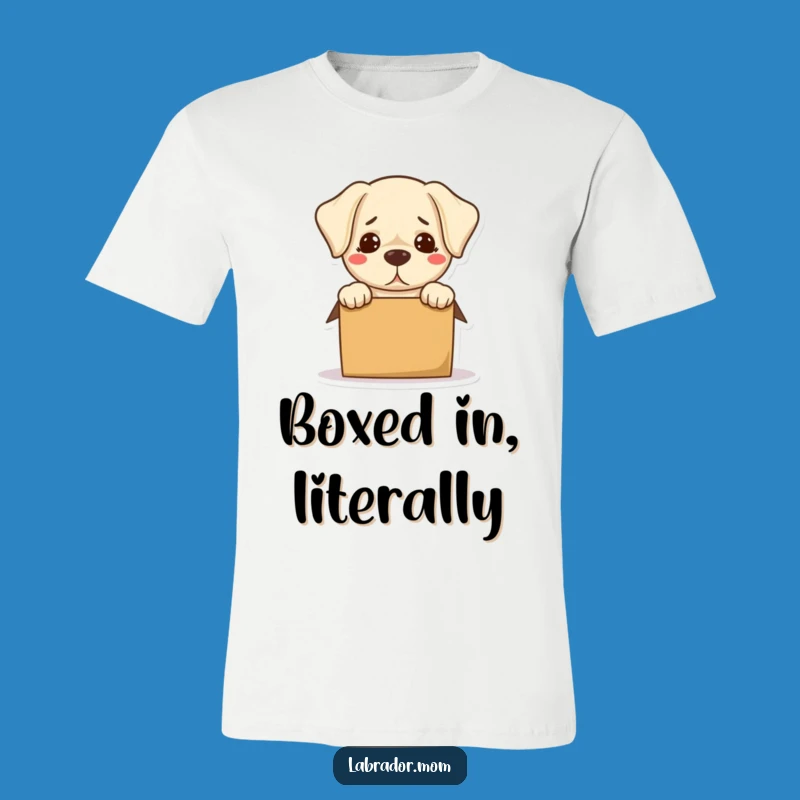 Funny Bewildered Labrador T-Shirt: Box Fails Humor, Hilarious Dog Tee