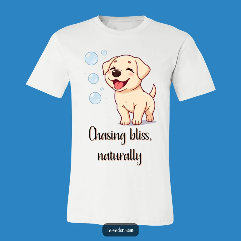 Funny Kawaii Labrador Bubble Chase T-Shirt: Adorable Dog Humor Gift!