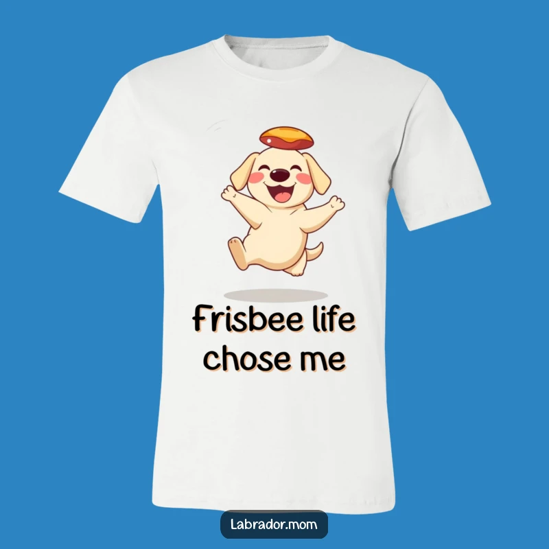Funny Frisbee Catching Labrador T-Shirt: Action-Packed Dog Tee for Playful People