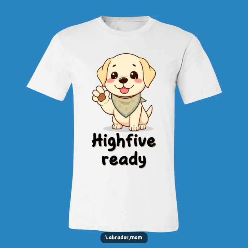 Funny Kawaii Lab High-Five T-Shirt: Playful Dog Tee for Best Buds