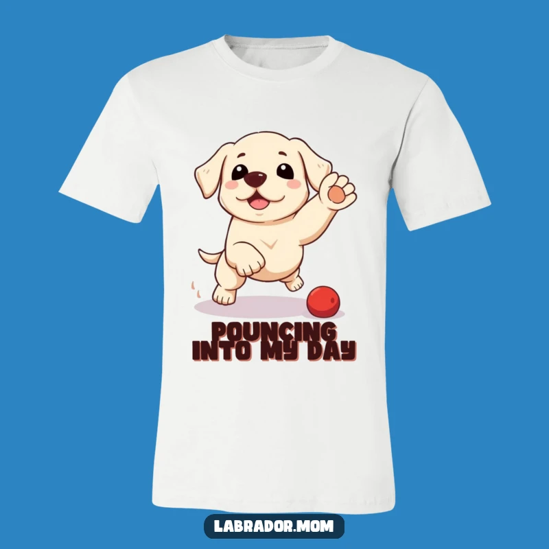 Funny Kawaii Labrador Pounce T-Shirt - Cute & Playful, Perfect Gift
