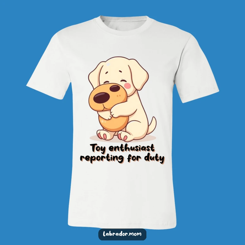 Funny Kawaii Labrador Shirt: Hugging Squeaky Toy, Cute Dog Graphic Tee Gift