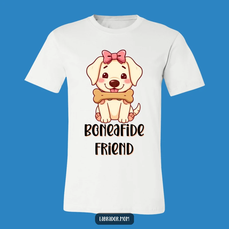 Funny Kawaii Labrador T-Shirt - Bone Offering Dog Tee, Hilarious Pet Gift