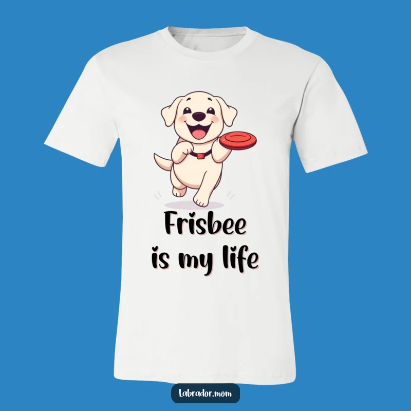 Funny Kawaii Labrador T-Shirt: Grinning Frisbee Action, Awesome Gift