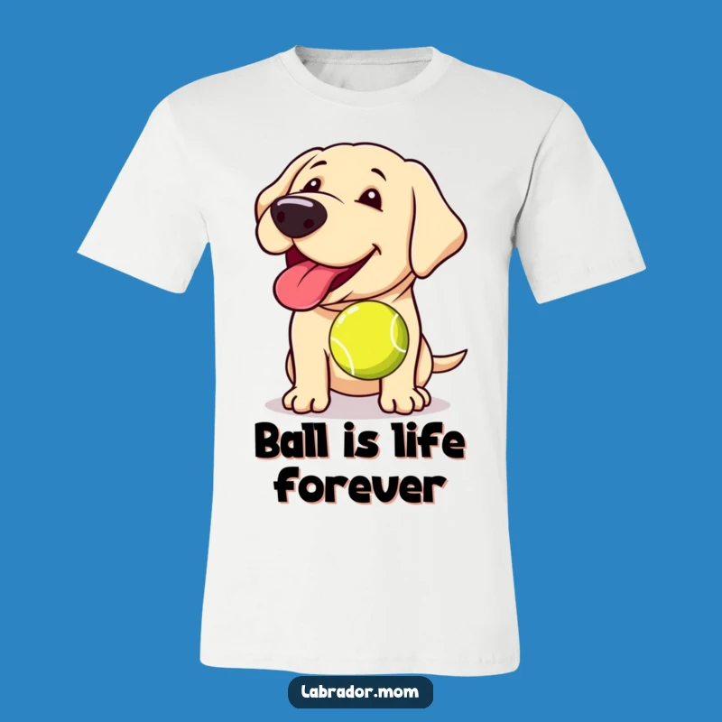 Funny Kawaii Labrador T-Shirt: Panting Joy, Tennis Ball Fun Gift