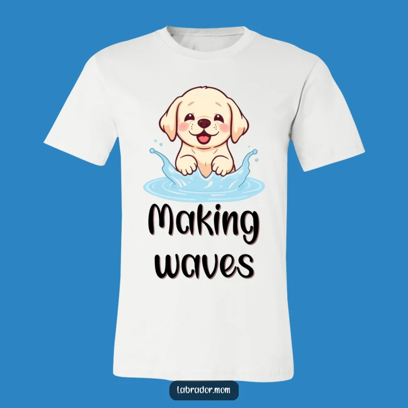 Funny Kawaii Labrador T-Shirt: Water Play Joy, Hilarious Dog Gift!
