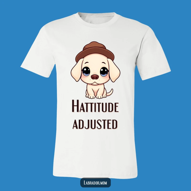 Funny Kawaii Labrador T-Shirt - Innocent Hat Dog Tee Gift