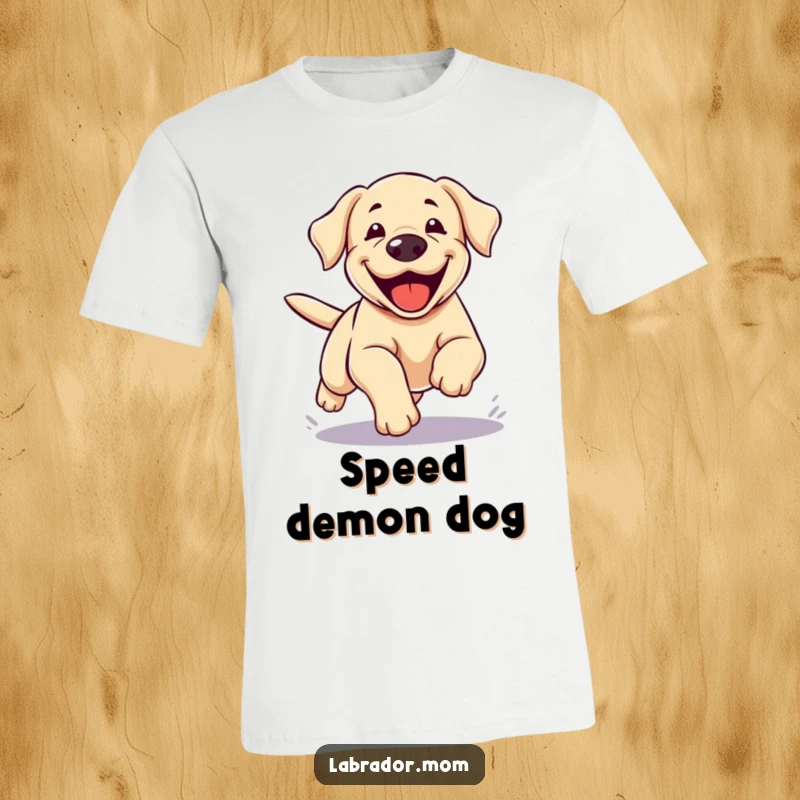 Funny Kawaii Labrador T-Shirt, a joyful lab's legs are a blur during a zoomie, embodying speed, excitement, and happy chaos