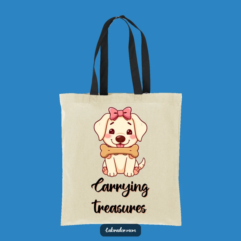Funny Kawaii Labrador Tote Bag - Spacious Bone Offering Carryall, Great Gift