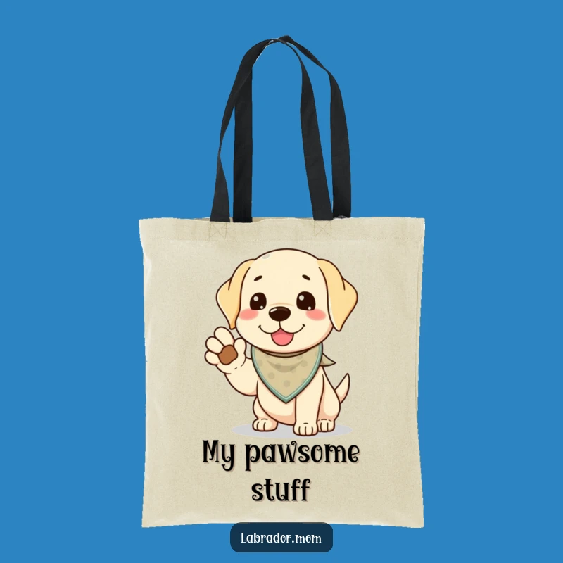 Funny Kawaii Lab High-Five Tote Bag: Playful Dog Accessory for Everyday Fun