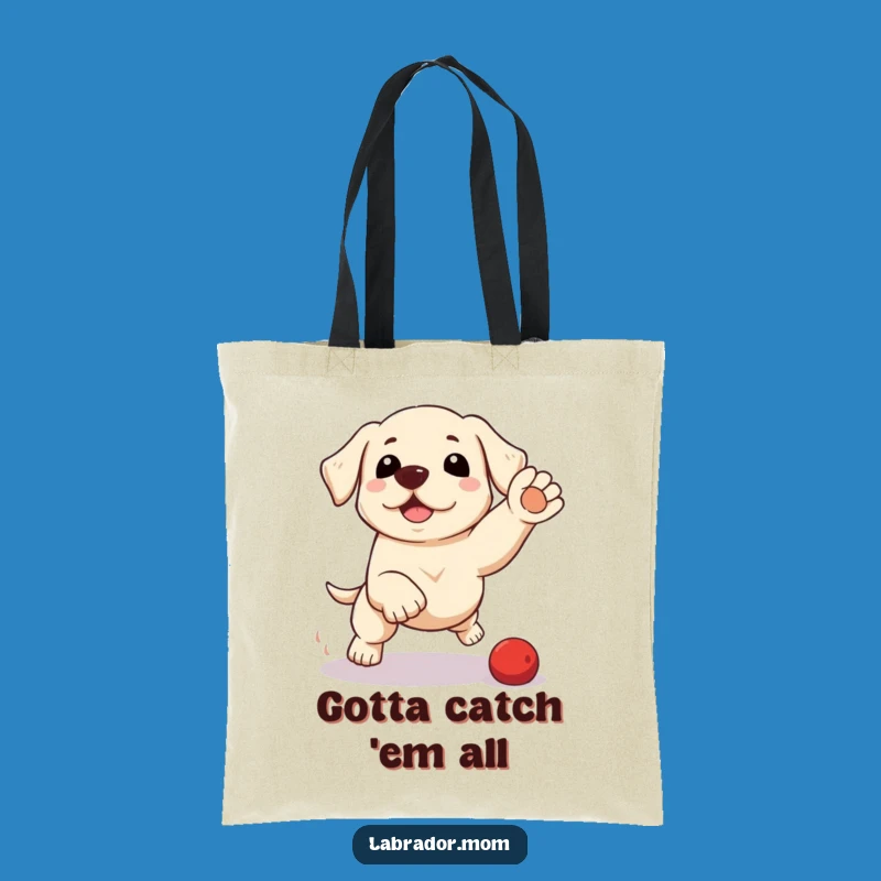 Funny Kawaii Labrador Pounce Tote Bag - Cute Carryall, Perfect Gift