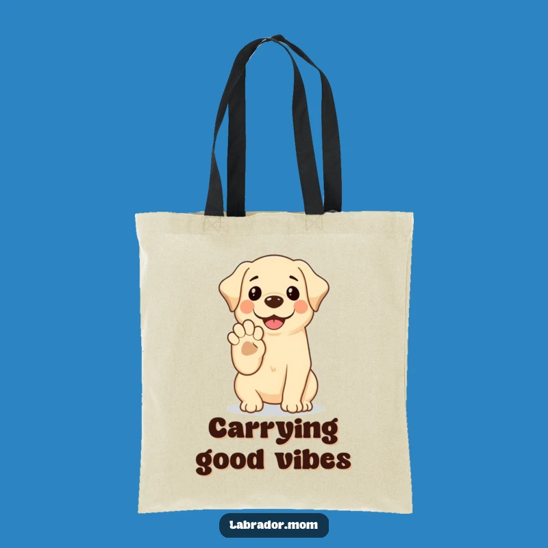 Funny Kawaii Labrador Tote Bag: High Five Companion, Paw-some Accessory